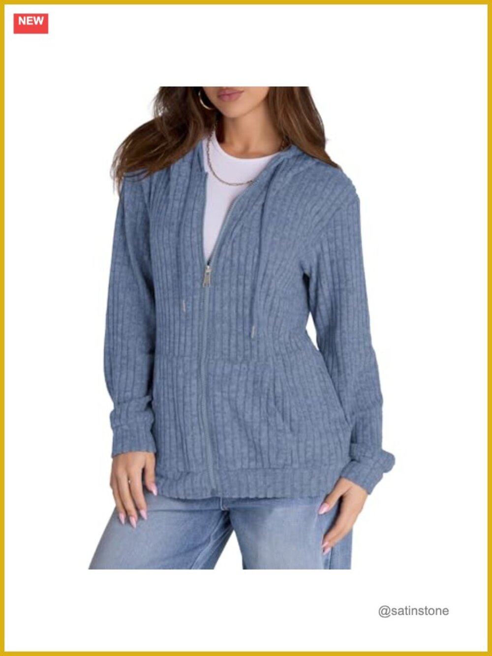 Women's Zip Up Hoodie Oversized Sweatshirt Long Sleeve Lightweight